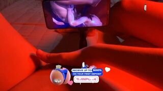 love touching her pussy while watching porn - porn video