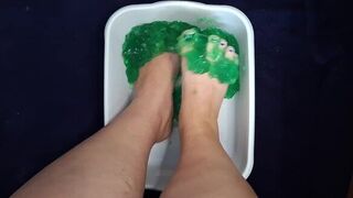 My Bare Feet in Green Jello Food Foot Fun - porn video